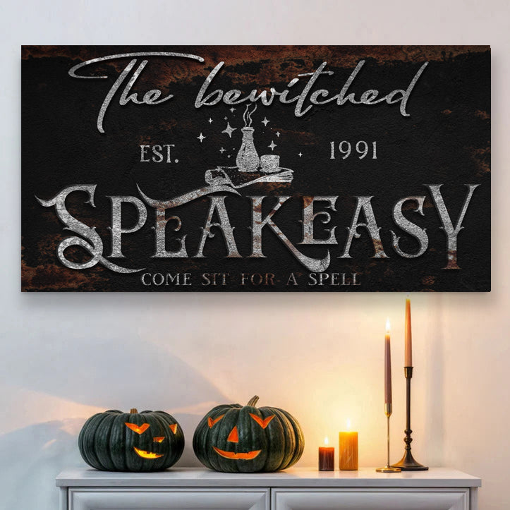 The Bewitched Speakeasy Halloween Sign III by Tailored Canvases