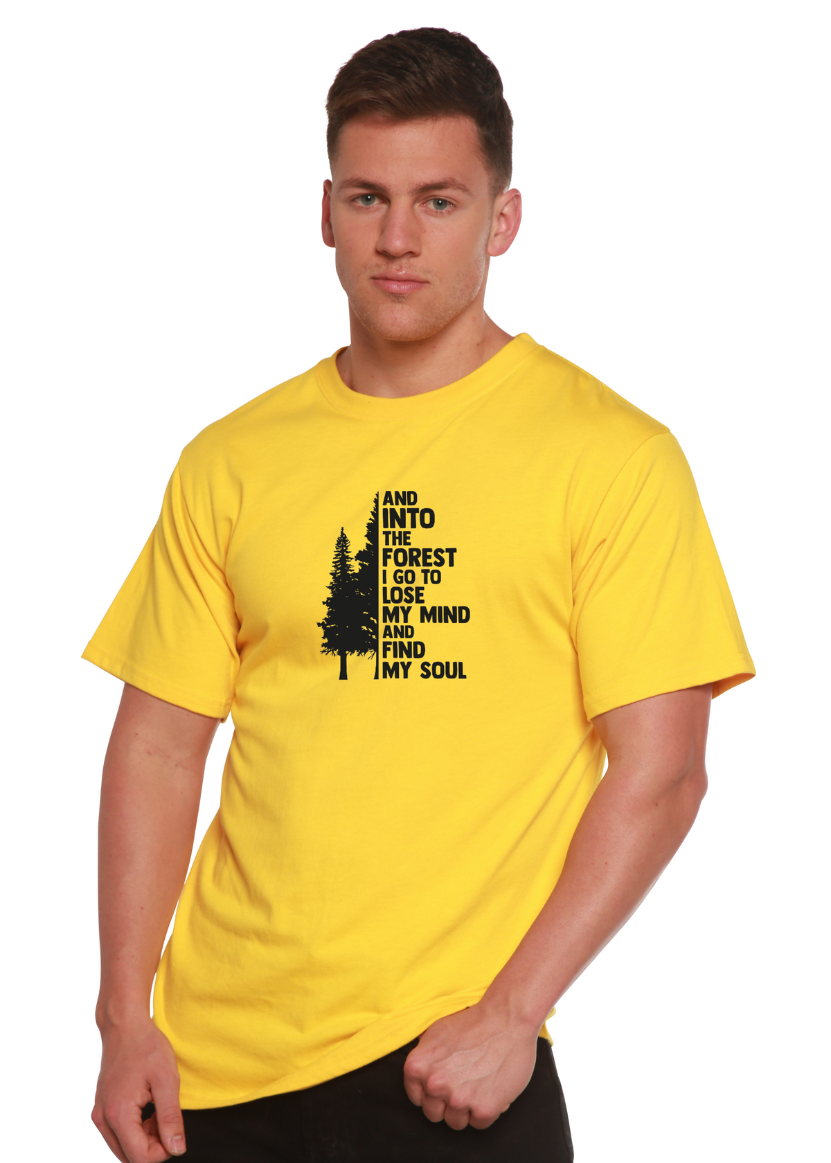 And Into the Forest I Go men's bamboo graphic T-shirt – view 3