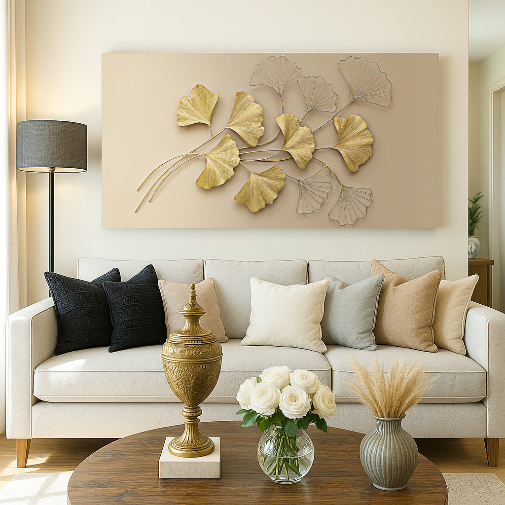 Golden Botanical Wall Art by Tailored Canvases