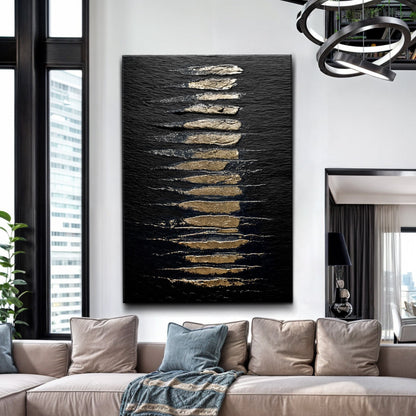 Black And Gold Abstract Minimalist Wall Art by Tailored Canvases