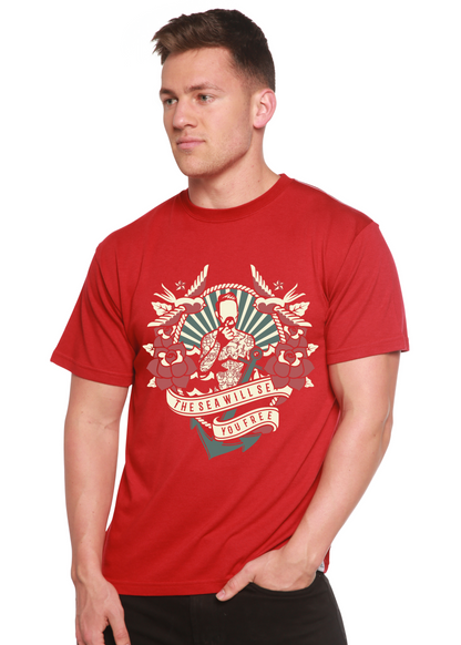 The Sea Will men's bamboo graphic T-shirt – view 4