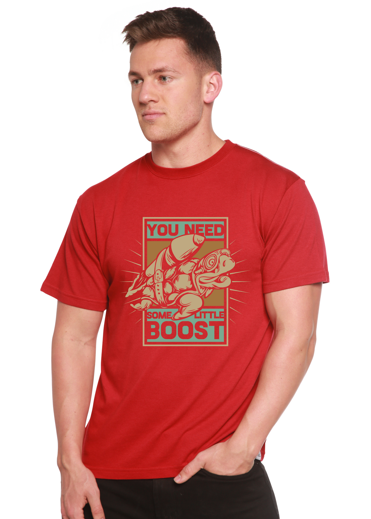 You Need Boost men's bamboo graphic T-shirt – view 3