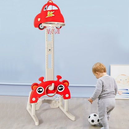 GBruno Store red car-style kids basketball and ring toss playset