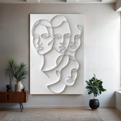 3D Minimalist Faces Wall Art canvas by Tailored Canvases, view 3