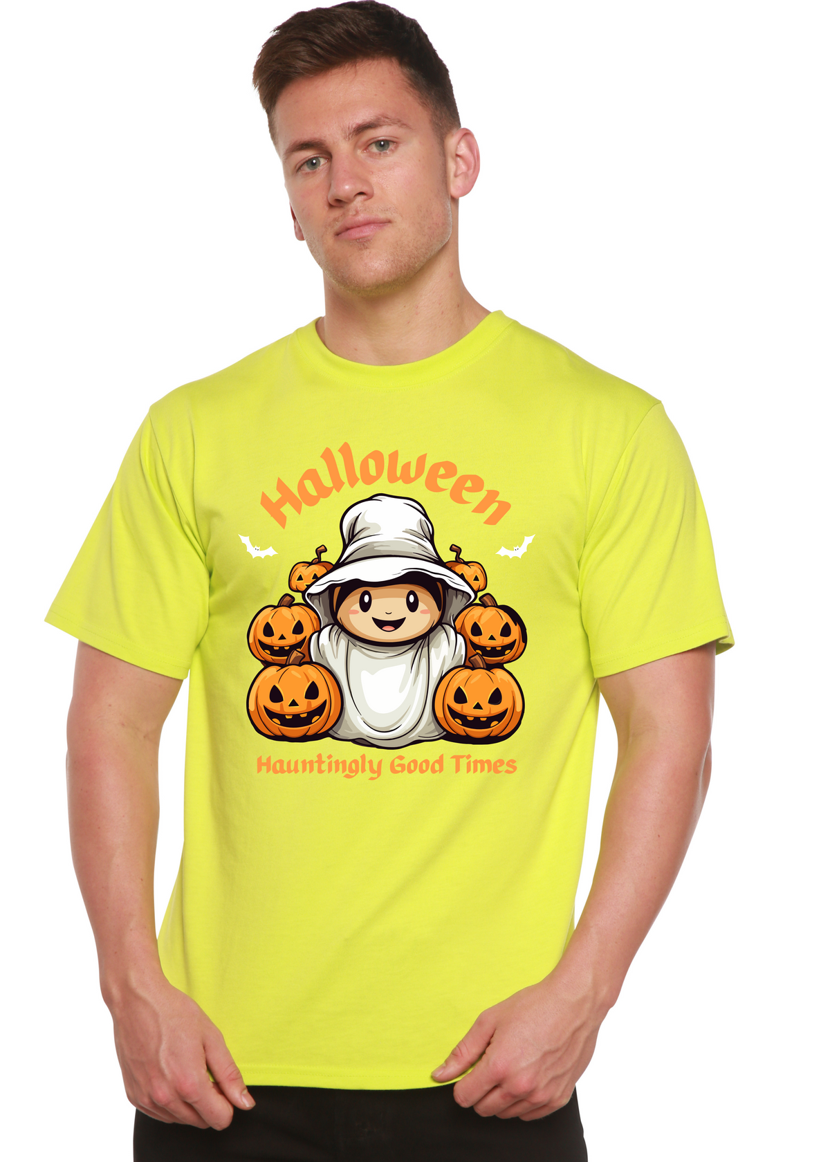 Halloween Hauntingly Good Times Day men's bamboo graphic T-shirt – view 5