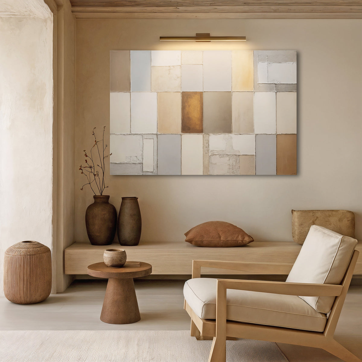 Earth Tones Patchwork Geometric Wall Art by Tailored Canvases