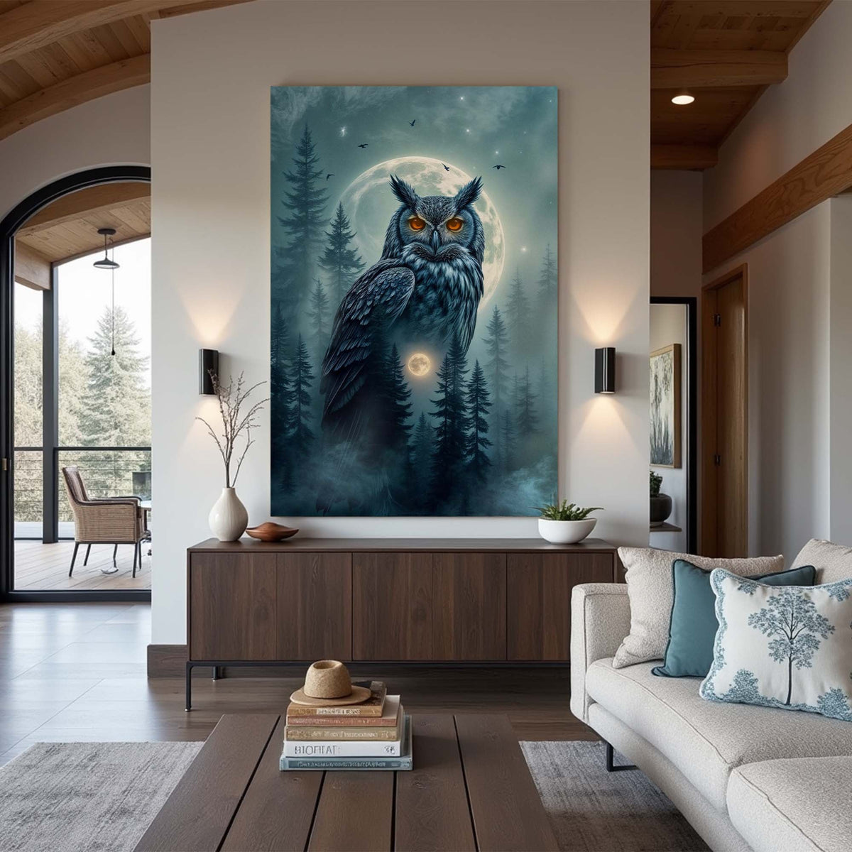 Owl Double Exposure Wall Art II by Tailored Canvases