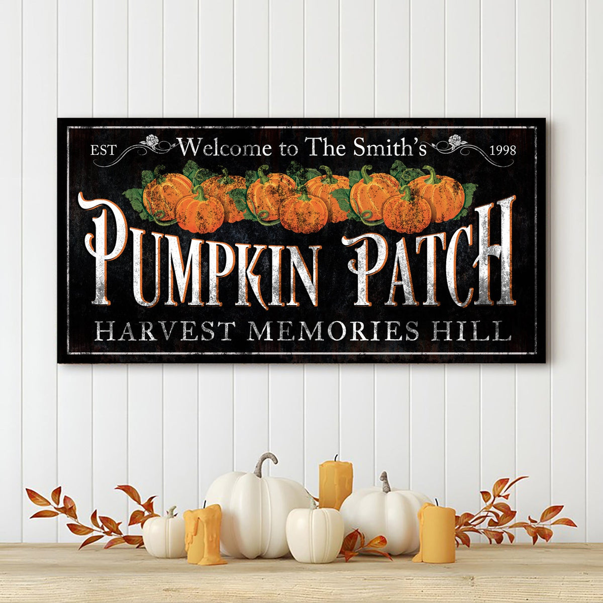 Personalized Pumpkin Patch Sign IX by Tailored Canvases