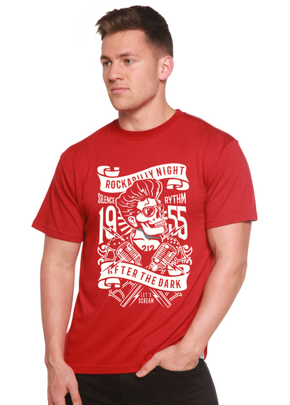 Rockabilly Night men's bamboo graphic T-shirt – view 3