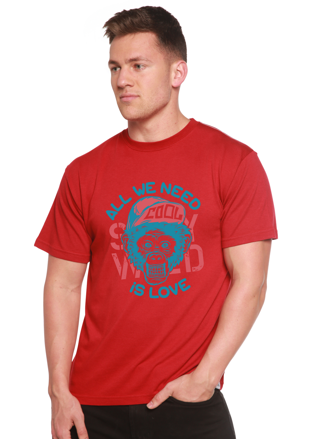 All We Need Is Love men's bamboo graphic T-shirt – view 8