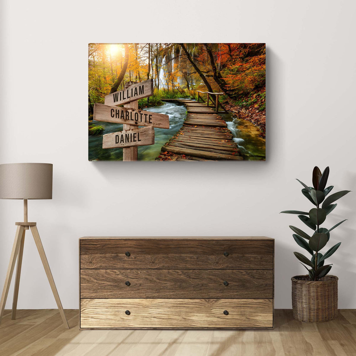To The Woods Family Names Sign by Tailored Canvases