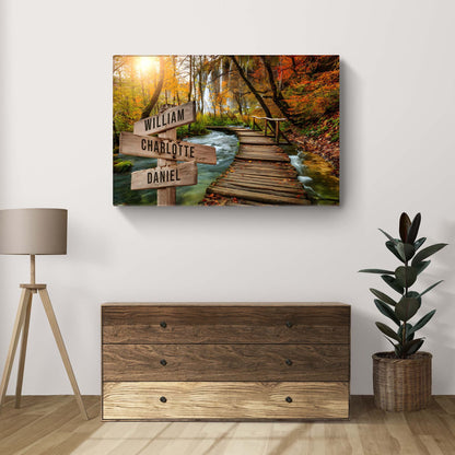 To The Woods Family Names Sign by Tailored Canvases