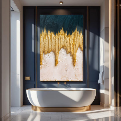 Abstract Blue And Gold Wall Art by Tailored Canvases