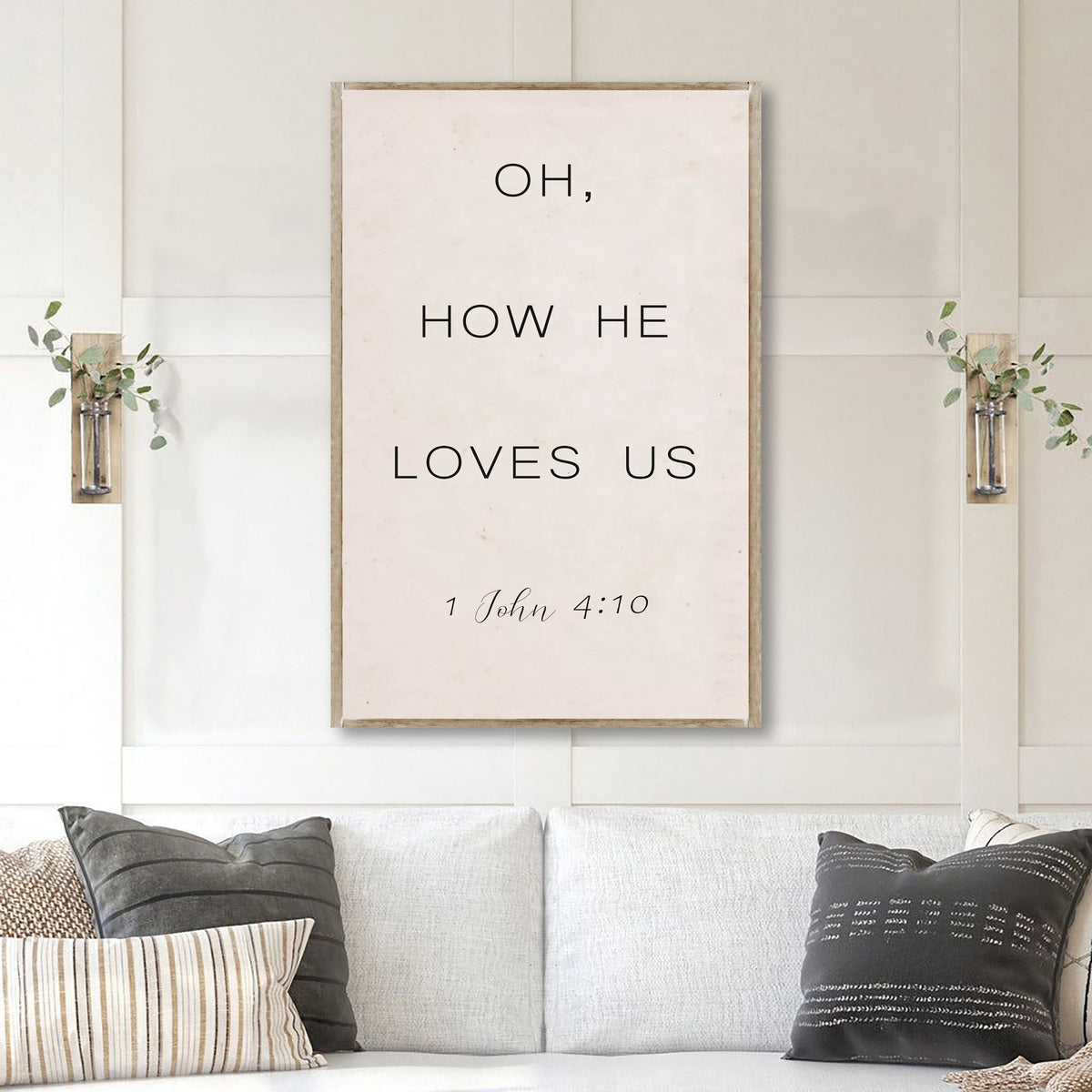 Oh How He Loves Us Faith Sign II canvas wall sign by Tailored Canvases, view 2