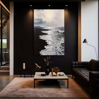 Black & White Waves Abstract Wall Art by Tailored Canvases