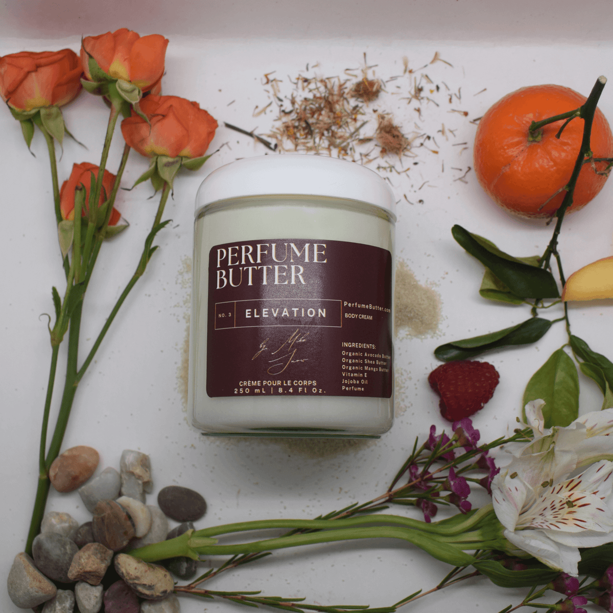 ELEVATION – The Luxury Body Butter Perfume | Floral Gardenia, Jasmine & Italian Mandarin Fragrance | Hydrating Skin Moisturizer | Sweet Elegant Long-Lasting Scent | Perfume Butter by CB