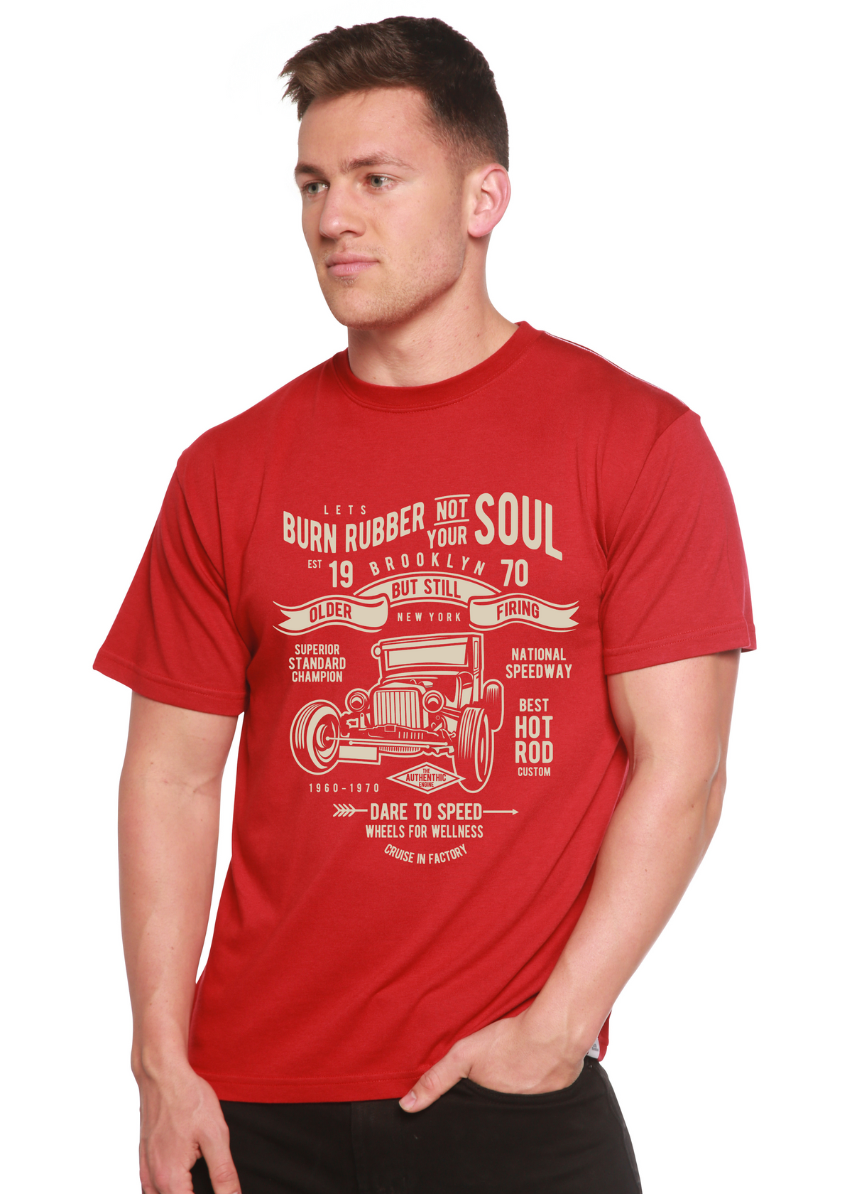 Burn Rubber men's bamboo graphic T-shirt – view 5