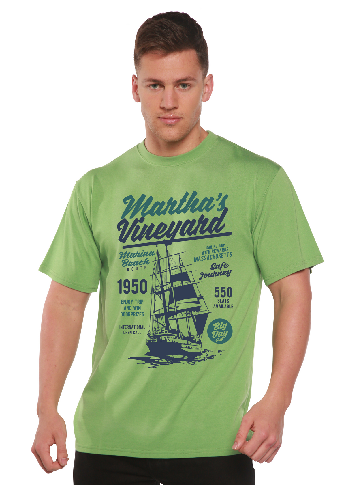 Martha's Vineyard men's bamboo graphic T-shirt – view 5