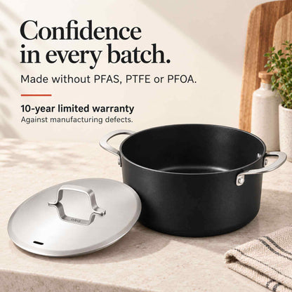 Ceramic Nonstick Stock Pot with Lid, 4.5-Qt by Alva Cookware