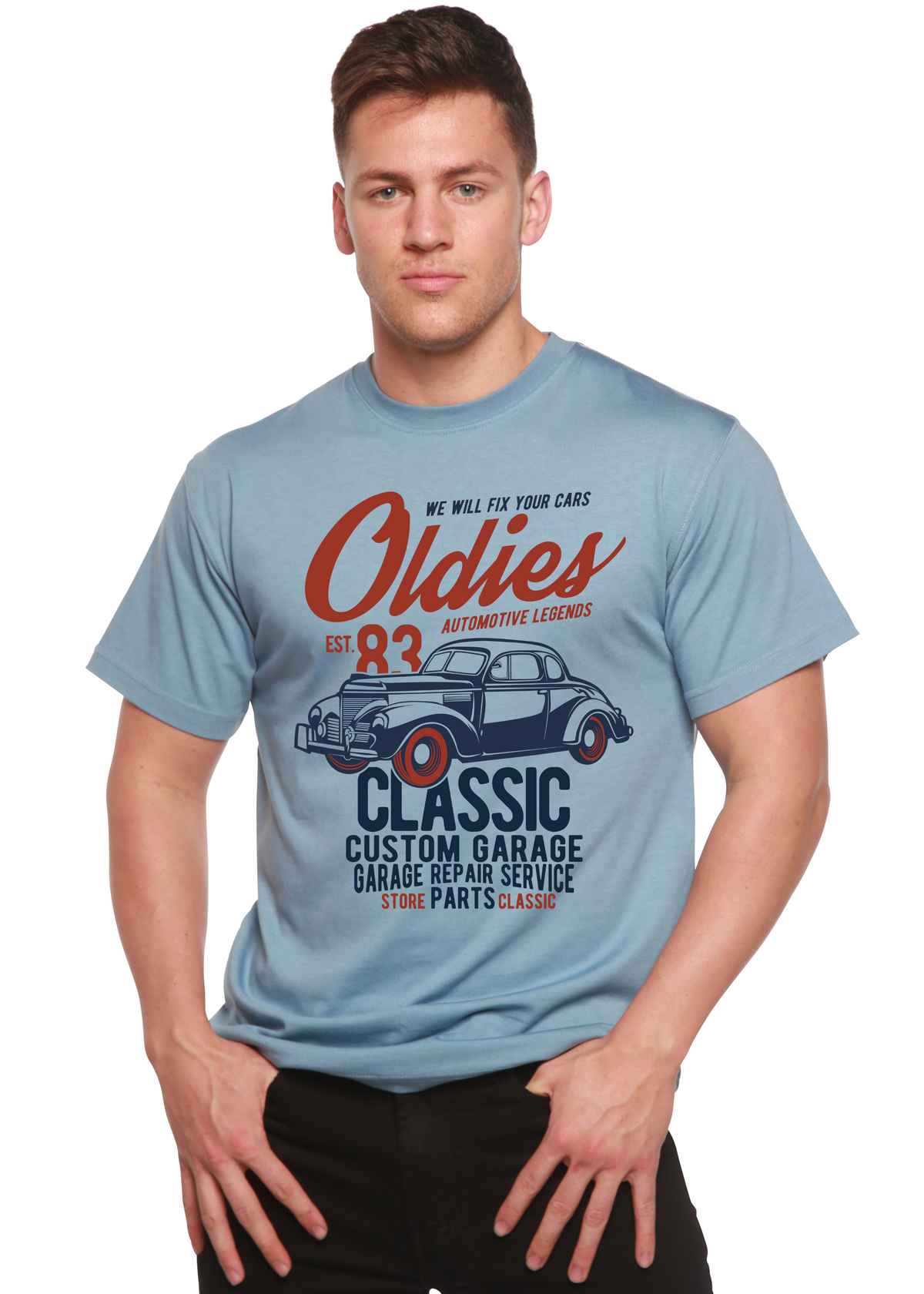 Oldies men's bamboo graphic T-shirt – view 7