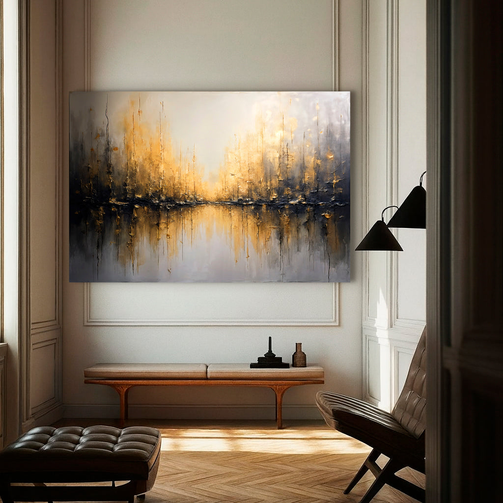 Golden Reflections Abstract Wall Art by Tailored Canvases
