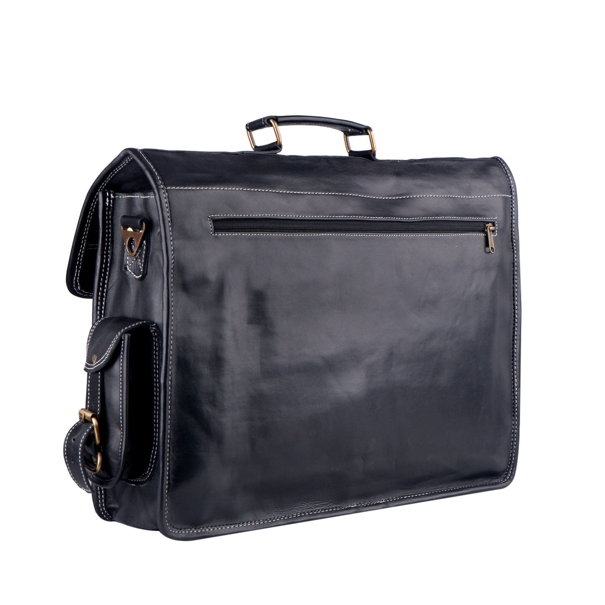 The Retro Black + FREE Toiletry Bag by Classy Leather Bags