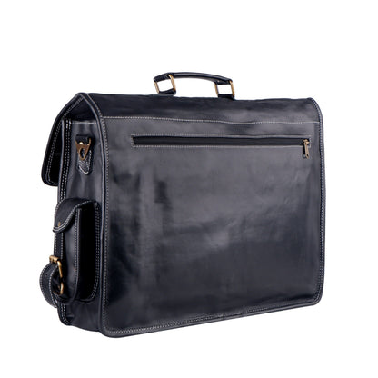 The Retro Black + FREE Toiletry Bag by Classy Leather Bags