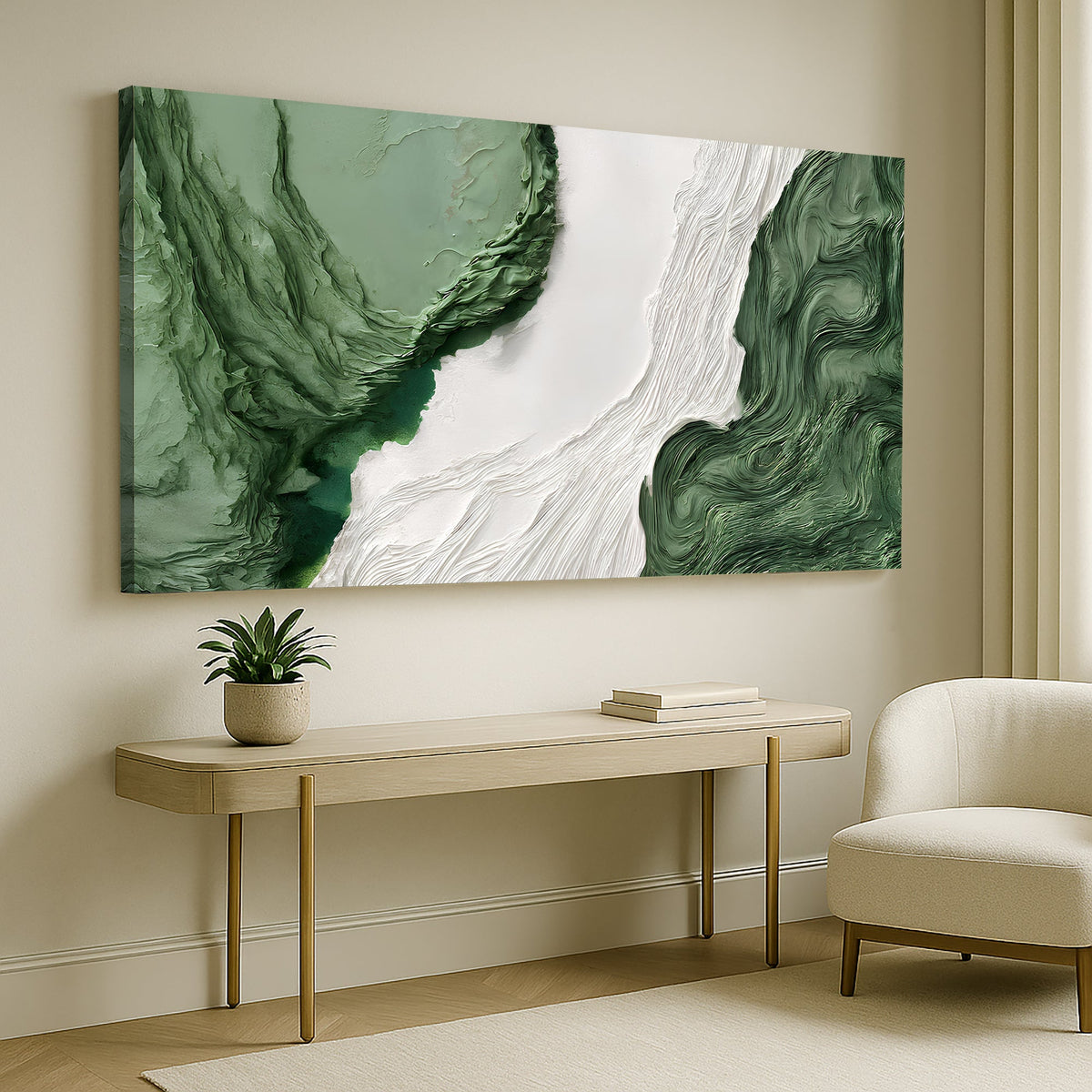 Green Rivers Abstract Wall Art V by Tailored Canvases