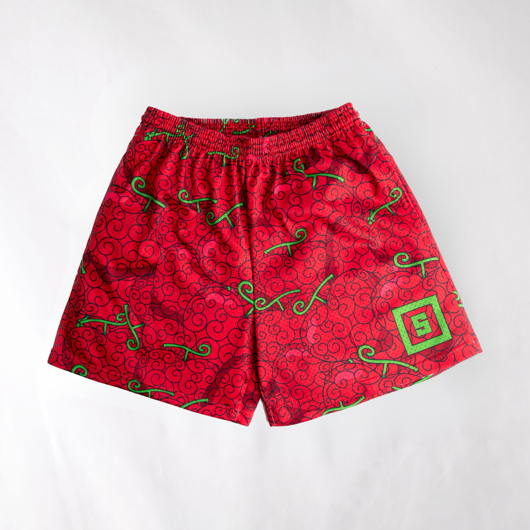 Op Op anime mesh shorts with sublimated design