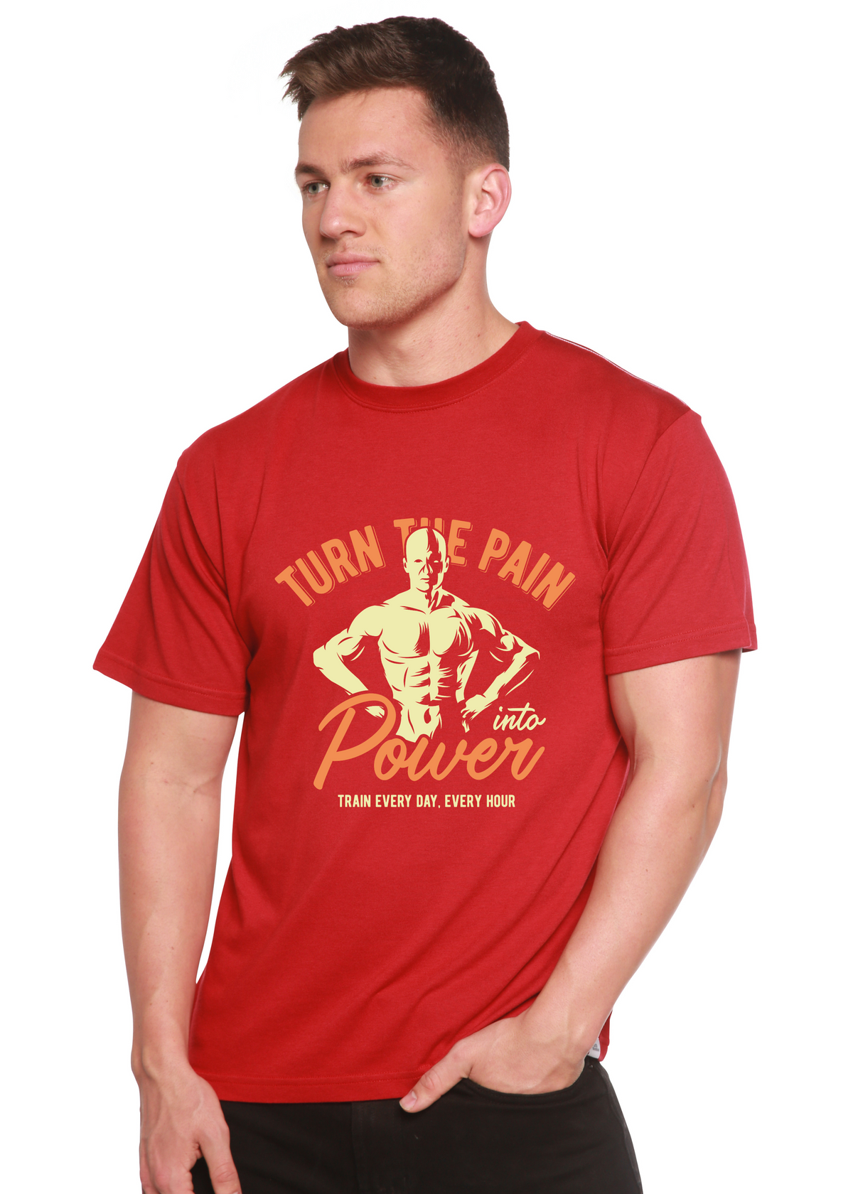 Turn the Pain men's bamboo graphic T-shirt – view 3