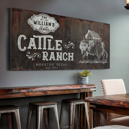 Vintage Cattle Ranch Sign by Tailored Canvases