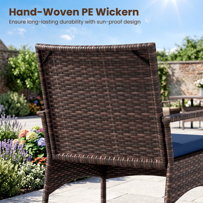 3-piece PE wicker rocking bistro set with cushions and side table by DirectDeals, view 16