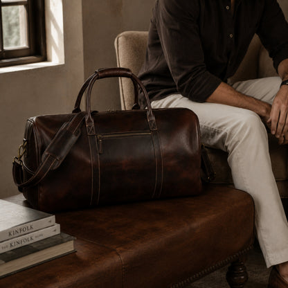 The Buffalo Traveller- Walnut by Classy Leather Bags