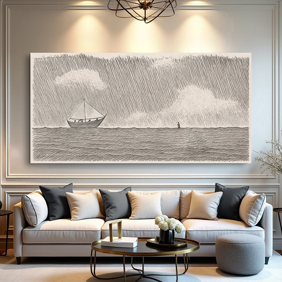 Jesus Walking On Water Faith Wall Art II by Tailored Canvases
