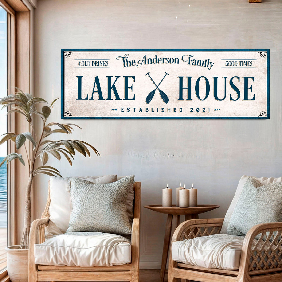 Personalized Lake House Sign IV by Tailored Canvases