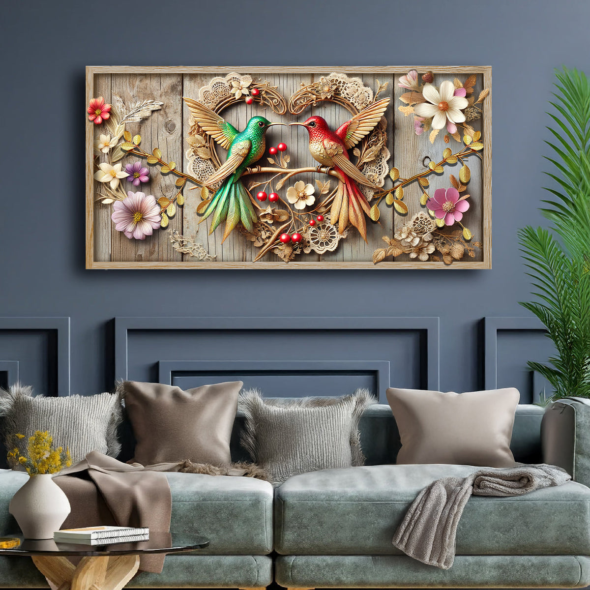 3D Hummingbirds Wall Art VII canvas by Tailored Canvases, view 2