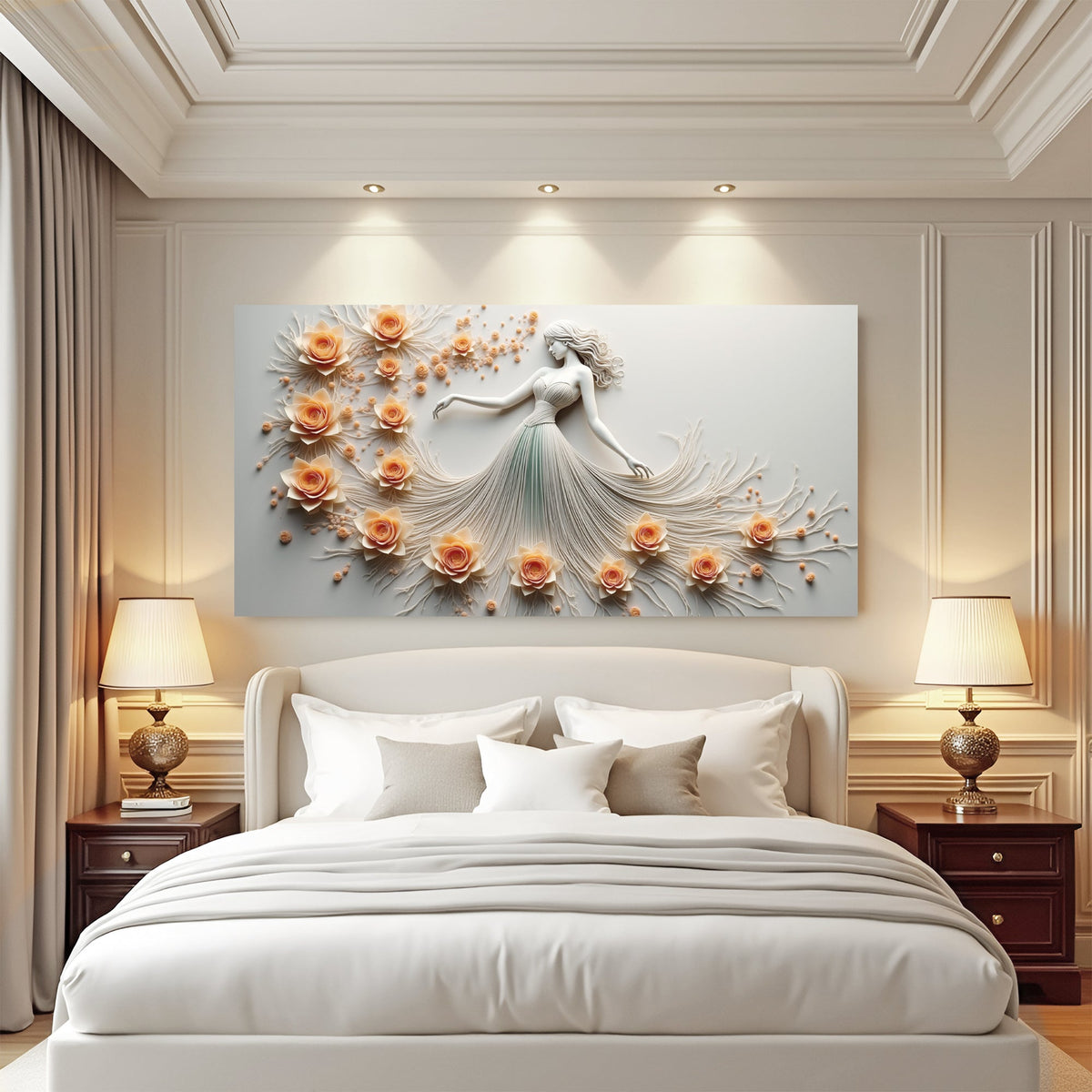 Modern Minimalist Woman Dance Wall Art by Tailored Canvases