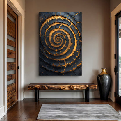 Black and Gold Spiral Wall Art by Tailored Canvases