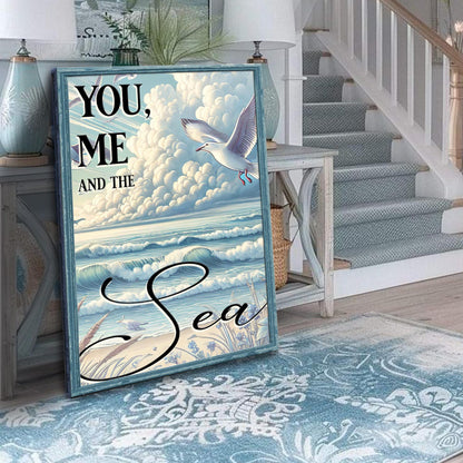 You Me and the Sea Coastal Sign IV by Tailored Canvases