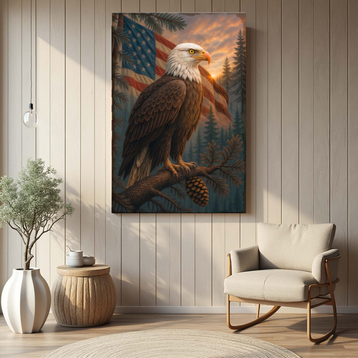 Sentinel of the Pines Eagle Wall Art by Tailored Canvases