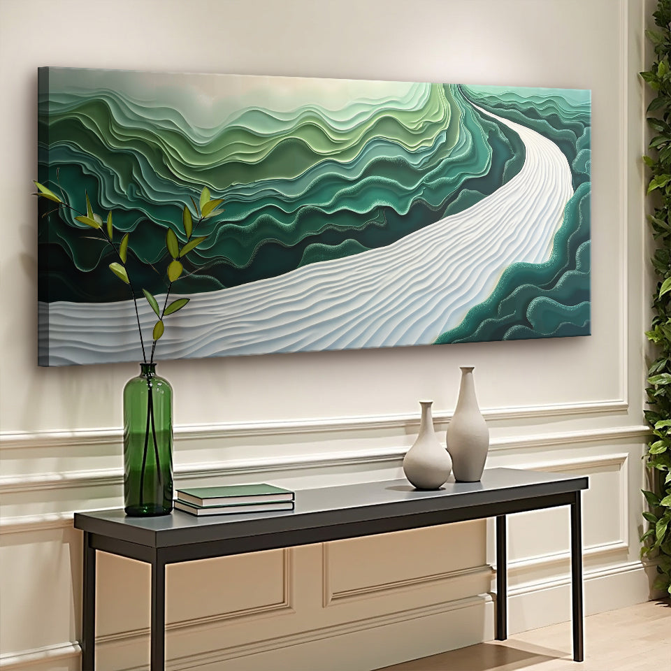 Green Rivers Abstract Wall Art III by Tailored Canvases