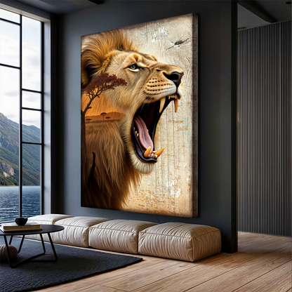 Lion Double Exposure Wall Art by Tailored Canvases