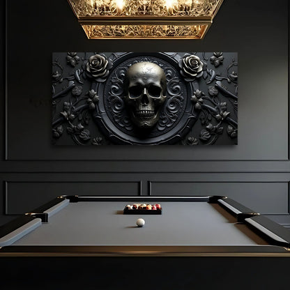 3D Rose and Skull Wall Art VI canvas by Tailored Canvases, view 3