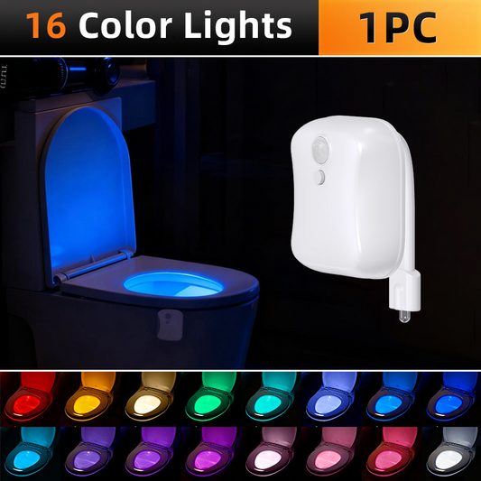 Toilet Night Lights with Motion Activated Sensor, 16 Colors LED Nightlight Inside Bowl, Cool Stuff for Bathroom Accessories Decor, Unique & Funny Housewarming Gadgets for Men/Kids 2026 by KARONDA RENE LEWIS