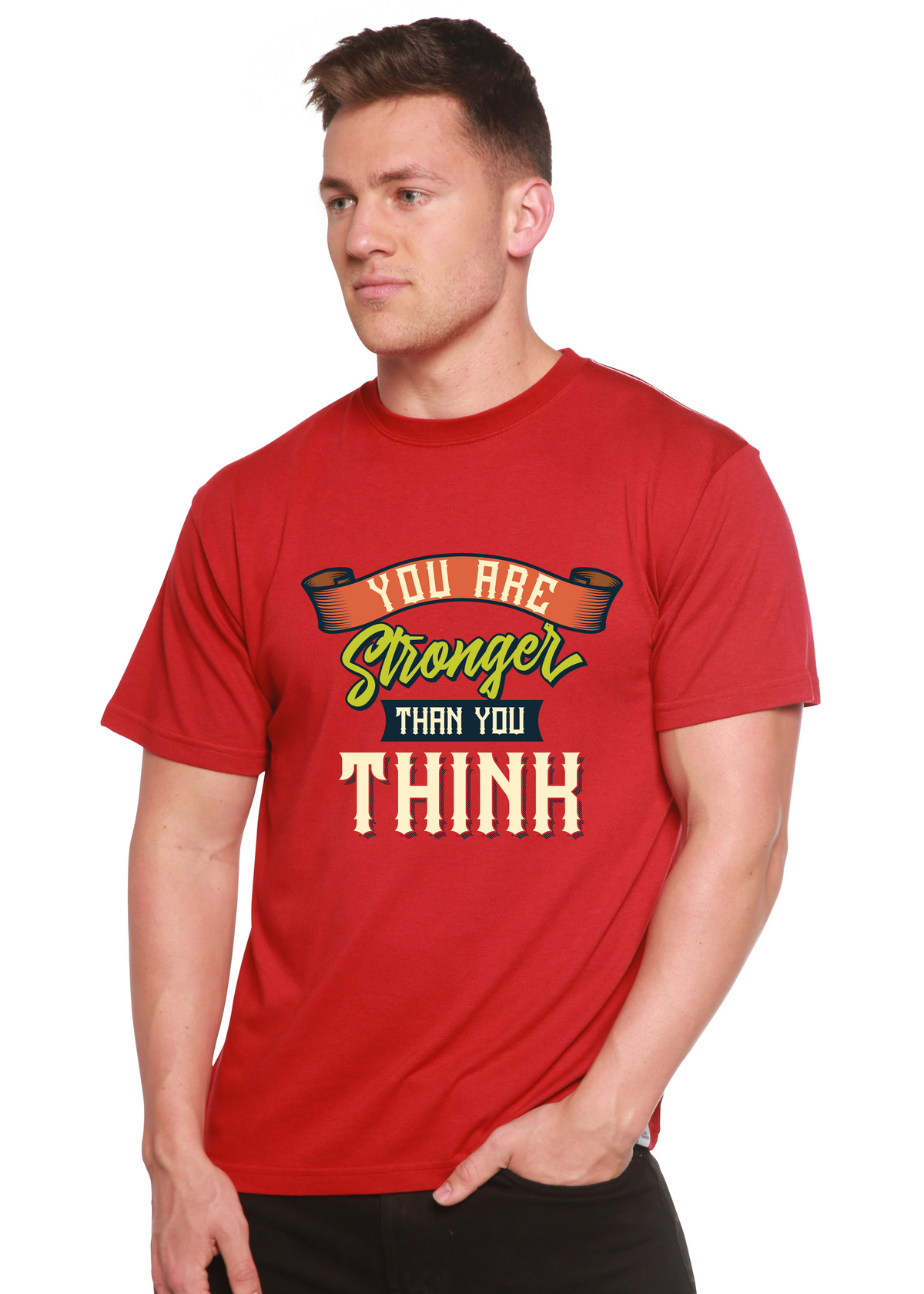 You Are Stronger Than You Think men's bamboo graphic T-shirt – view 6