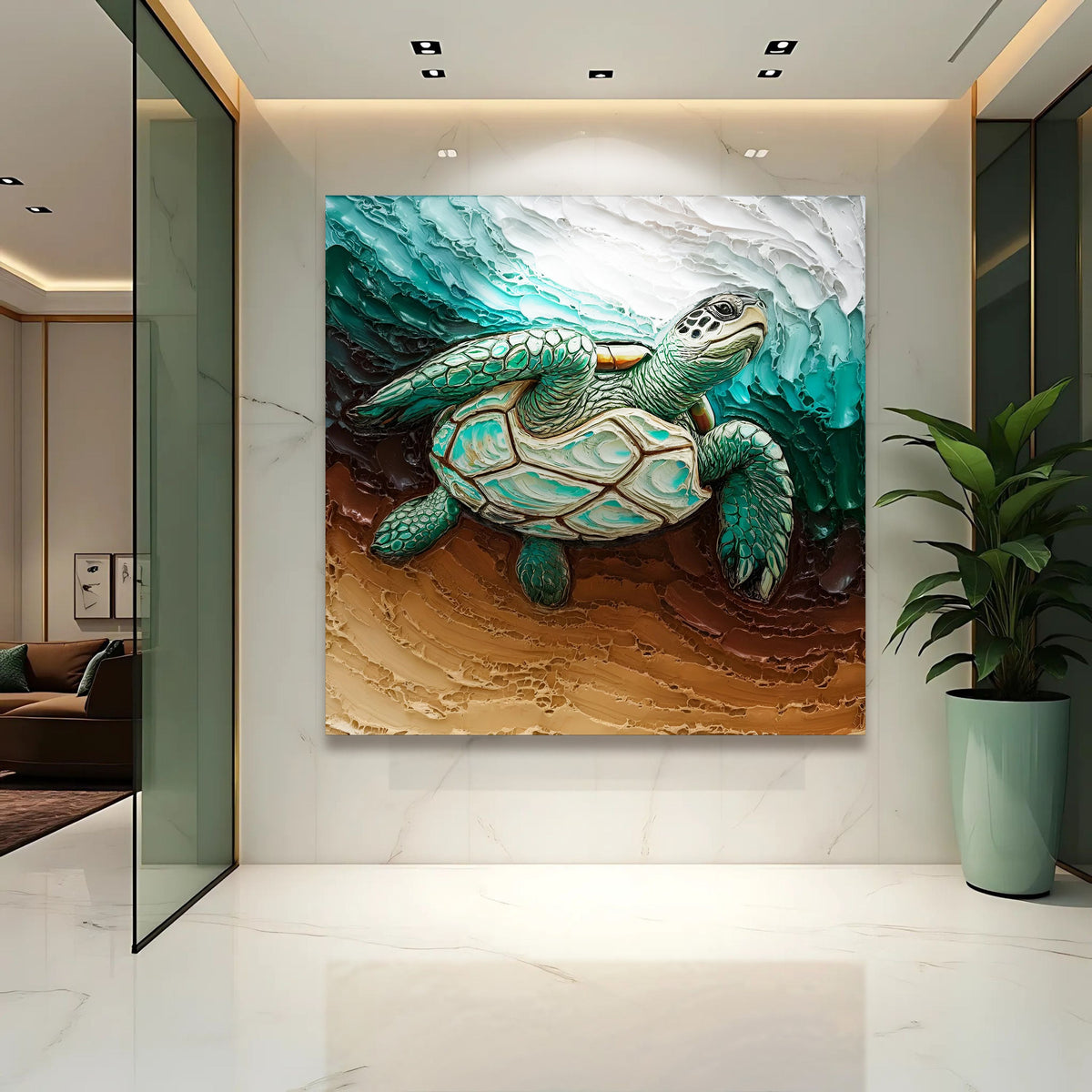 3D Turtle Wall Art canvas by Tailored Canvases, view 3