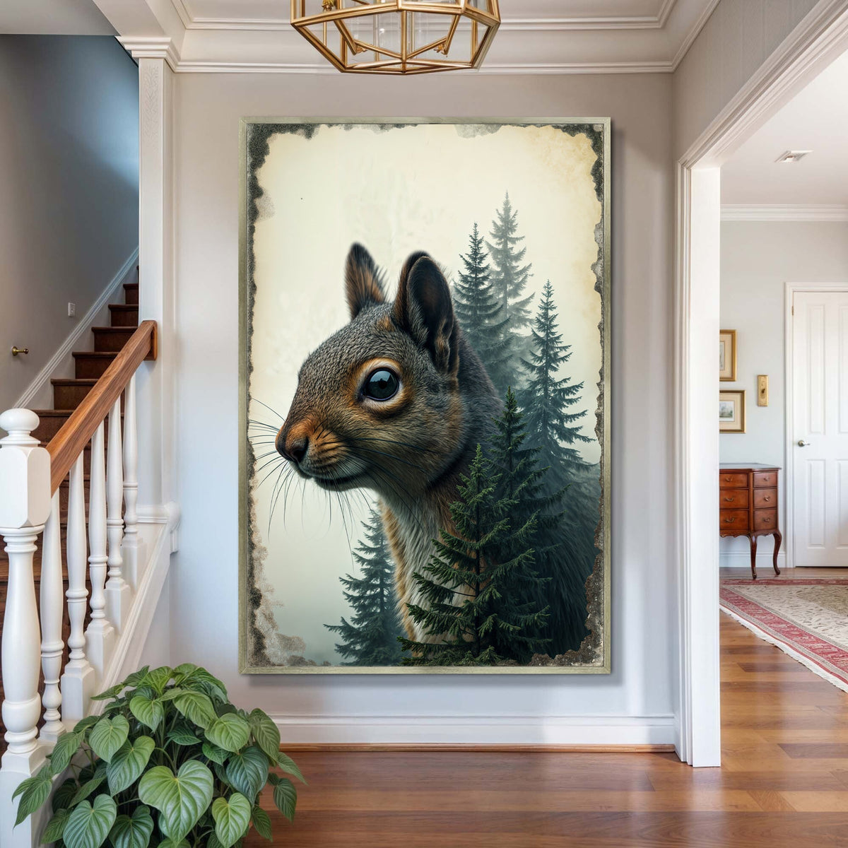 Squirrel Double Exposure Wall Art by Tailored Canvases