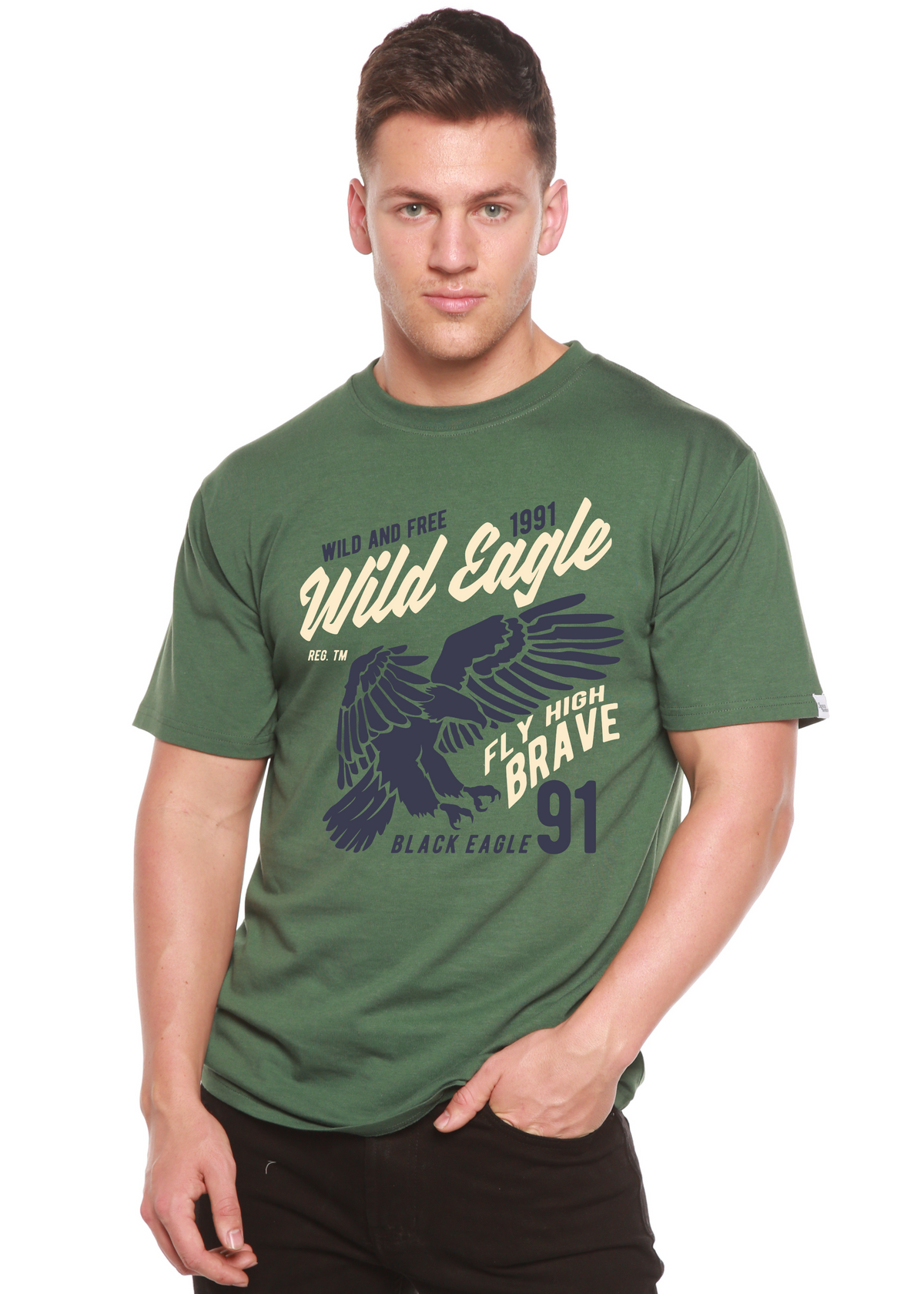 Wild Eagle men's bamboo graphic T-shirt – view 4