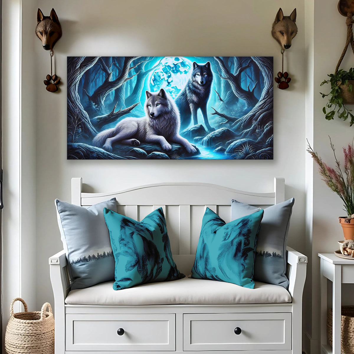 3D Wolves Wall Art canvas by Tailored Canvases, view 3