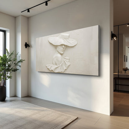 3D Minimalist Female Portrait Wall Art canvas by Tailored Canvases, view 3